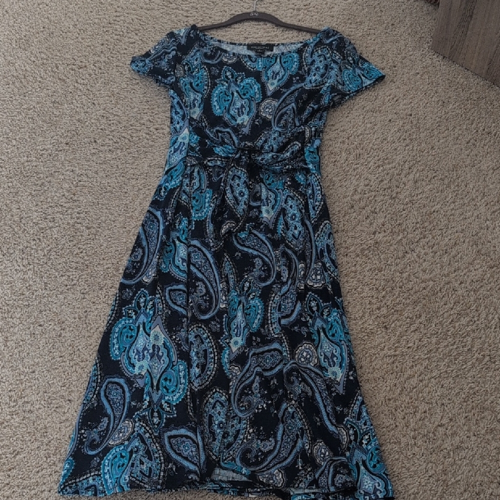 Perceptions Teal and Blue Paisley Midi Dress